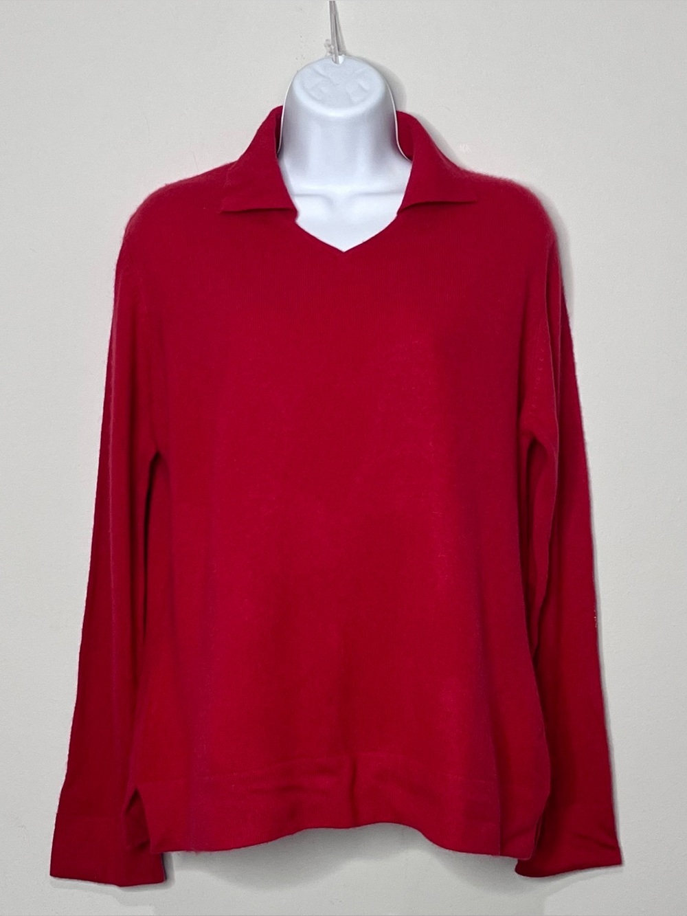 Vintage Westbound 100% Cashmere Sweater Women's Size Large Red Jumper V-Neck